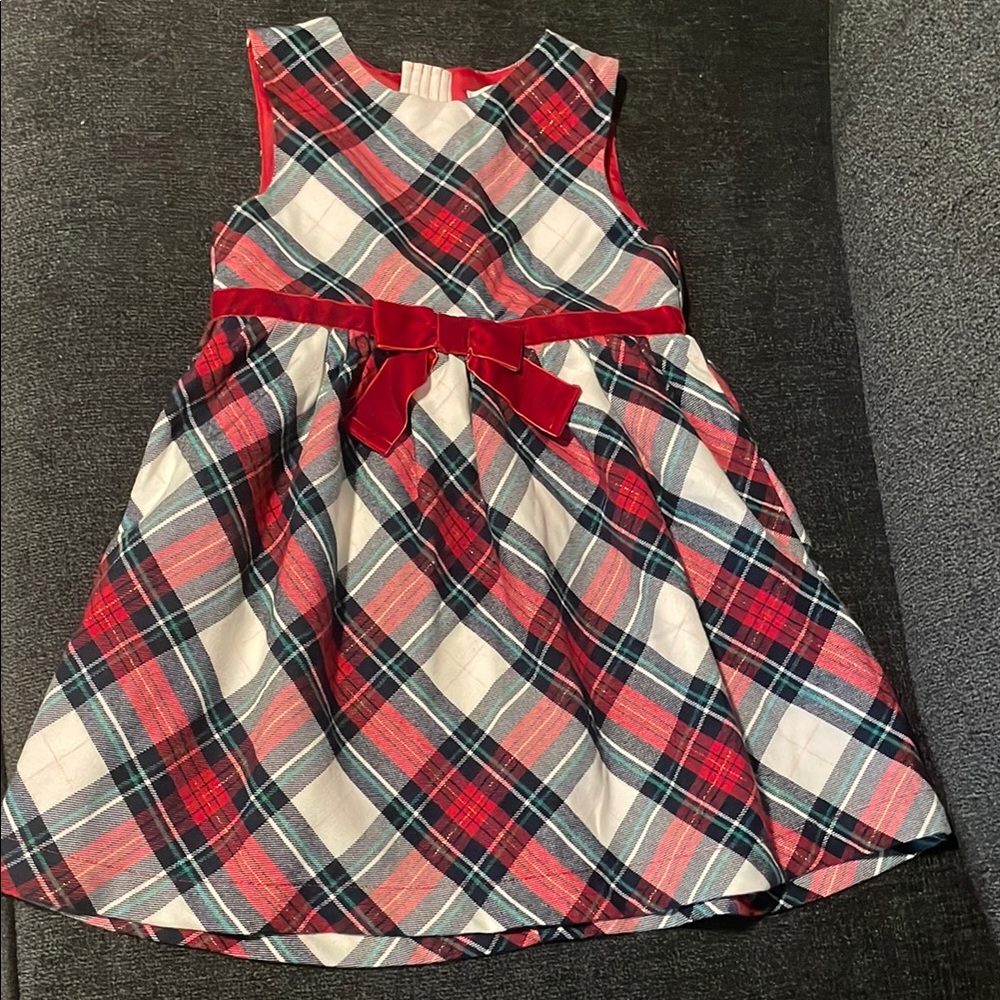 Red and Green Pleated Tiered Sleeveless Sundress